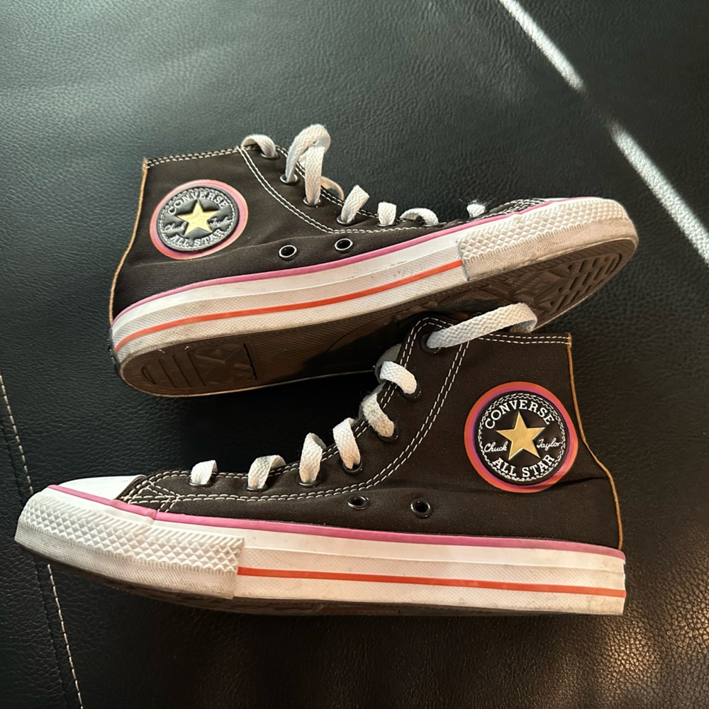 Converse Wonka Brown and Pink High-Top Sneakers